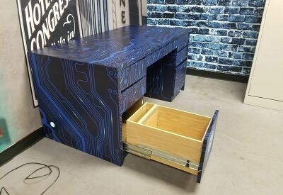 wrapped desk