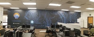 Cyber Range wide format wall graphic